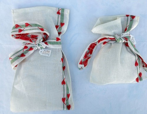 Leinen set geschenkbeutel mit - leinen,