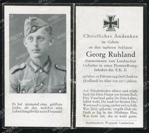 Sterbebild soldat gefallen - soldat,