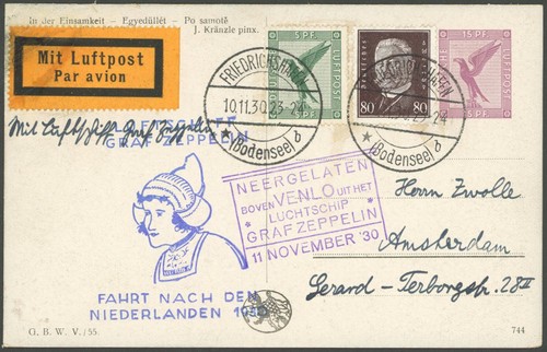 Zeppelinpost 1930 fahrt in - 1930,,