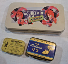 3 Stück Blech Dosen Pelikan 12 G + Ohropax Geräuschschützer + Wrigleys Doublemin