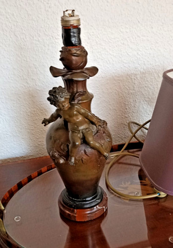 Antiker bronze lampenfuß - antiker, im