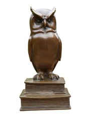 Bronze Figur Eule Vogel auf
