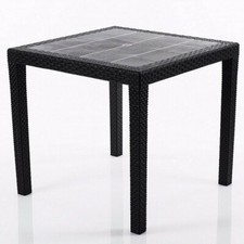 Gartentisch Beistelltisch DEFEKT Rattan Optik  80x80 cm Anthrazit  3. WAHL