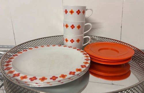 Retro picknick geschirr - retro,