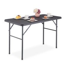 Gartentisch Klapptisch Terrassentisch Outdoor-Tisch 4 Personen grau pflegeleicht