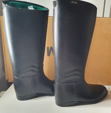 Reitstiefel HKM wasserdicht Lederoptik Gr.39 kurz/weit H39cm/W36cm