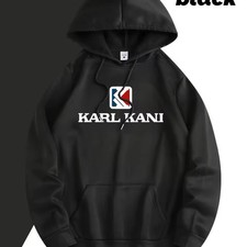 Lässiger Herren-Hoodie mit KARL KANI-Aufdruck, bequemes Kordelzug-Design