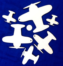 Minkaklecks  Anhänger Holz unbehandelt   6x Flugzeug  5-20cm  Basteln  KINDER