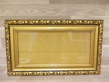 Antik Art Déco Bilderrahmen Holz Stuck Echtglas Gold Prunkrahmen 23,50X40cm