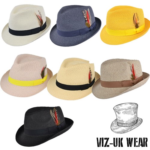 Stroh trilby hut herren damen - trilby,