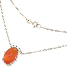 Chain with pendant fire opal