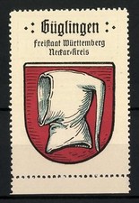 Reklamemarke Güglingen, Freistaat Württemberg, Neckar-Kreis, Wappen 