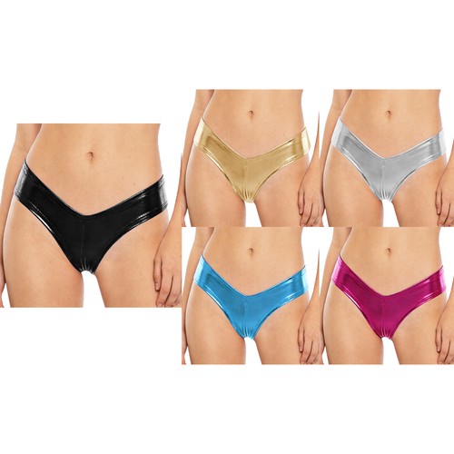 Damen metallic tanga - de,
