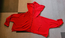 ?Barbara Speer kastig Strick Jacke hoher Kragen knallrot kompatibel Rundholz XL