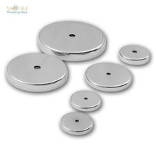 Rundmagnet mit Mittelloch, bis 43kg Haftkraft, Runder Magnet verchromt mit Loch
