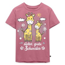 Stolze Große Schwester Giraffe Kinder Premium Bio T-Shirt