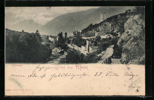 Ansichtskarte meran panorama - ansichtskarte,