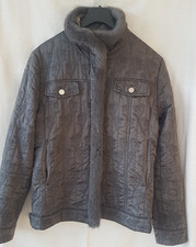 "AirField", Steppjacke, Knopfleiste und Kragen mit Echtpelzbesatz, Gr. 38, grau