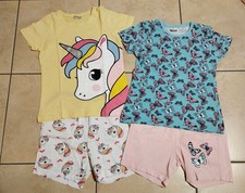 SHORTY MÄDCHEN SOMMER KURZARM GR.110/116  TOPOLINO SCHLAFANZUG 4 TEILIG 