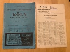 Örtliches Fernsprechbuch Köln 1951 + Nachtrag 1950 - Telefonbuch