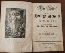 Seltene Lutherbibel 1830/31 – komplett mit 12 Kupferstichen & Karte Palästina