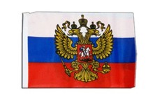 Russland mit Wappen Banner