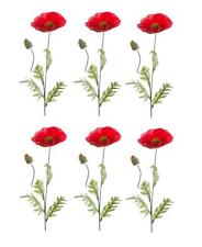 6er Set künstliche Mohnblumen
