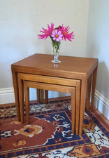 Vintage 3er Set Beistelltische Mid Century Modern Danish Style