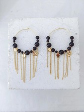 black gold boho earrings hoop