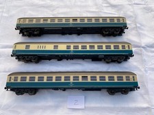 3 Stück ROCO H0 4256 4258 Personenwagen / Gepäckwagen oceanblau/beige der DB #2