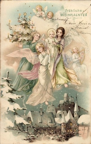 Litho frohe weihnachten - frohe,