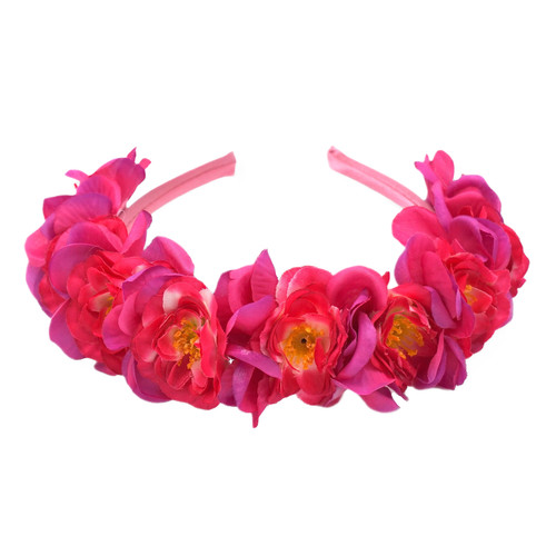 Blumen haarreif fuchsia mit - haarreif,