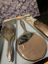 WMF Ca 1930 Bienenkorbmarke - Frisierset versilbert? Spiegel 2x Bürste In OVP 