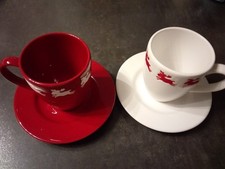 Waechtersbach- Fun Factory -Tasse + Unterteller-rot weiß Keramik-siehe Bilder