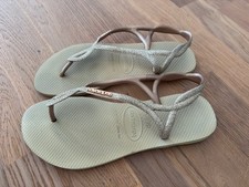 Havaianas Luna Damen Badesandalen Flipflops gold Glitzer 39 40 - guter Zustand