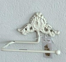 CHIC ANTIQUE, Toilettenpapierhalter,  Eisen Antik Weiß, Shabby Landhaus