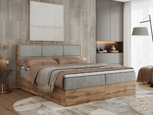 Boxspringbett mit holzrahmen - mit,