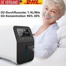 Sauerstoffkonzentrator 1-9L/min Tragbar Intelligent Sauerstoffgerät 96% Reinheit