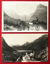 2 x Foto AK NORWEGEN Norge um 1926 Söndmör Typen mit Pferdekutsche     ( 103080