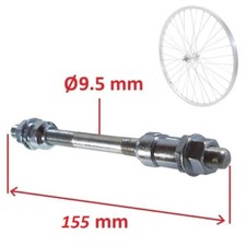 Fahrrad HINTERRADACHSE 9.5mm x 155 mm Achse VOLL NABEN HINTERRAD NABEL RAD