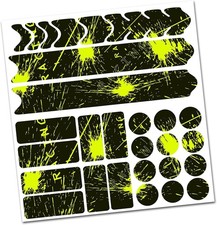 28 Teiliges Set Fahrrad Rahmen Schutzfolie Aufkleber Schutz Racing Neon Gelb V2
