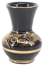 Kleine Vase Schwarz Gold