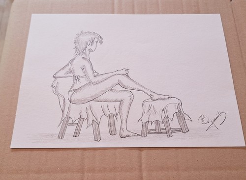 Bleistift zeichnung signiert - bleistift,