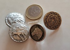 4 x Metallknöpfe Alt Vintage