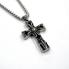 Anhänger Edelstahl Skull Kreuz Kruzifix Totenkop Biker Herrenschmuck Death Kette