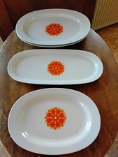 70er Jahre thomas pinwheel orange servierplatten porzellan vintage