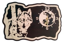 Designwanduhr Motiv Wolf