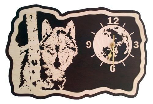 Designwanduhr motiv wolf - designwanduhr,