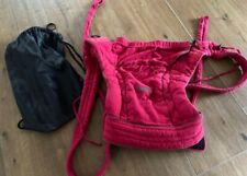 Bondolino Babytrage, rot und grau, mit Anleitung und Bauchgurtverlängerung