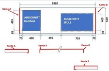 Edelstahl Arbeitsplatte nach